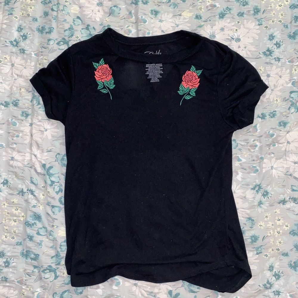 cutout black short sleeve